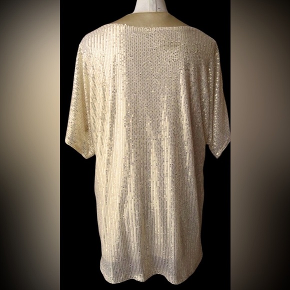 SHEILAY- Elegant Gold Sequin Women's Top. Size L - Picture 2 of 4